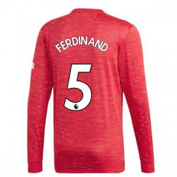 2020-2021 Man Utd Adidas Home Long Sleeve Shirt (FERDINAND 5) - M
