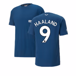 2022-2023 Man City Casuals Tee (Blue) (HAALAND 9) - L