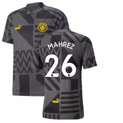 2022-2023 Man City Pre-Match Jersey (Black) (MAHREZ 26) - M