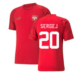 2022-2023 Serbia Pre-Match Jersey (Red) (SERGEJ 20) - L