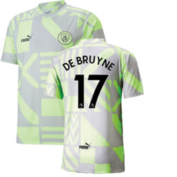 2022-2023 Man City Pre-Match Jersey (Grey Violet) (DE BRUYNE 17) - L