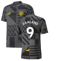 2022-2023 Man City Pre-Match Jersey (Black) (HAALAND 9) - M