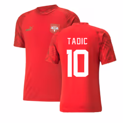 2022-2023 Serbia Pre-Match Jersey (Red) (TADIC 10) - L