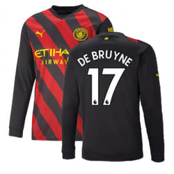 2022-2023 Man City Long Sleeve Away Shirt (DE BRUYNE 17) - M