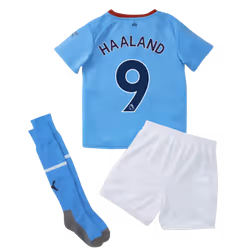 2022-2023 Man City Home Mini Kit (HAALAND 9) - 2-3 Years