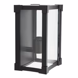 Biard Glass & Black Aluminium Square Flush Outdoor Wall Light - Black