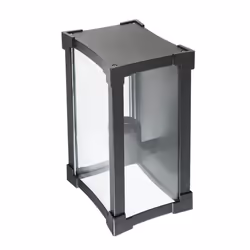 Biard Glass & Black Aluminium Square Flush Outdoor Wall Light - Black