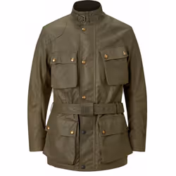 Belstaff Trialmaster Motorcycle Wax Jacket, green, Size 2XL for Men
