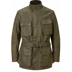 Belstaff Trialmaster Motorcycle Wax Jacket, green, Size M for Men