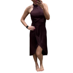 TED BAKER LD99 WMD-BETYEL Halter Neck Dress - WINE, TED 3