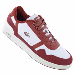 Lacoste T-clip Leather - Herren Sneakers Schuhe Leder WeiÃ-rot 747sma0072286 Original - white, EU 42 UK 8