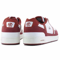 Lacoste T-clip Leather - Herren Sneakers Schuhe Leder WeiÃ-rot 747sma0072286 Original - white, EU 42 UK 8