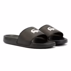 ) Lacoste Serve Slide 0.0 Women's Black Slides - Black, 6 (Adults'