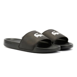 ) Lacoste Serve Slide 0.0 Men's Black Slides - Black, 7 (Adults'