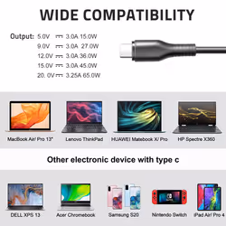 Origin Storage 65W USB-C AC Adapter with 8 output voltages for all USB-C devices up to 65W - UK Connections - Additional view 4