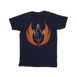 Star Wars Mens Clone Wars Ahsoka Rebel Pose T-Shirt - 3XL, Navy Blue