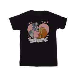 Disney Womens/Ladies Lady And The Tramp Love Cotton Boyfriend T-Shirt - S, Black