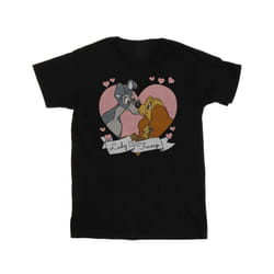 Disney Womens/Ladies Lady And The Tramp Love Cotton Boyfriend T-Shirt - S, Black