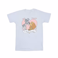 Disney Womens/Ladies Lady And The Tramp Love Cotton Boyfriend T-Shirt - L, White