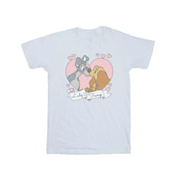 Disney Womens/Ladies Lady And The Tramp Love Cotton Boyfriend T-Shirt - L, White
