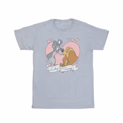 Disney Womens/Ladies Lady And The Tramp Love Cotton Boyfriend T-Shirt - S, Sports Grey