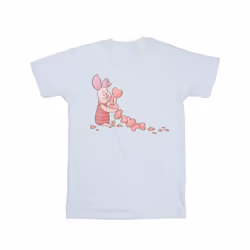 Disney Womens/Ladies Winnie The Pooh Piglet Chain Of Hearts Cotton Boyfriend T-Shirt - S, White
