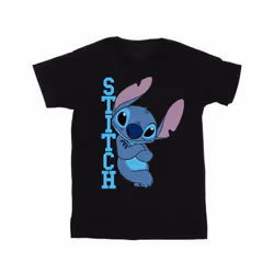 Disney Womens/Ladies Lilo And Stitch Posing Cotton Boyfriend T-Shirt - XL, Black