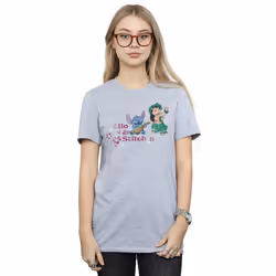 Disney Womens/Ladies Lilo And Stitch Hawaii Cotton Boyfriend T-Shirt - XXL, Sports Grey