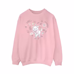 Disney Girls The Aristocats Marie Heart Sweatshirt - 7-8 Years, Baby Pink
