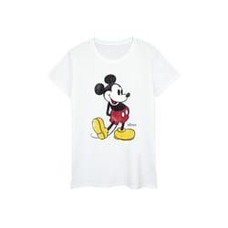 Disney Womens/Ladies Mickey Mouse Classic Kick Cotton T-Shirt - XXL, White