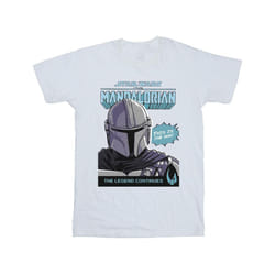 Star Wars The Mandalorian Mens Mando Comic Cover T-Shirt - L, White