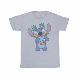 Disney Mens Lilo And Stitch Tropical Fun T-Shirt - S, Sports Grey
