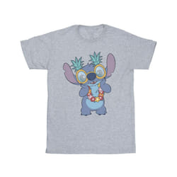Disney Mens Lilo And Stitch Tropical Fun T-Shirt - S, Sports Grey