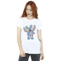 Disney Womens/Ladies Lilo And Stitch Tropical Fun Cotton Boyfriend T-Shirt - S, White