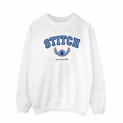 Disney Mens Lilo And Stitch Collegial Sweatshirt - XL, White