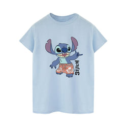 Disney Mens Lilo & Stitch Bermuda Shorts T-Shirt - S, Baby Blue