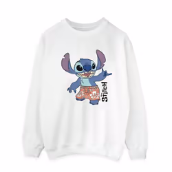 Disney Mens Lilo & Stitch Bermuda Shorts Sweatshirt - L, White