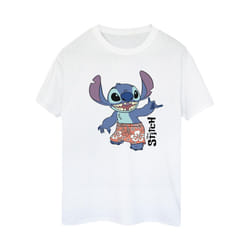 Disney Womens/Ladies Lilo & Stitch Bermuda Shorts Cotton Boyfriend T-Shirt - XL, White