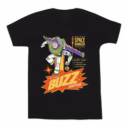 Disney Mens Toy Story Buzz Lightyear Space T-Shirt - L, Black