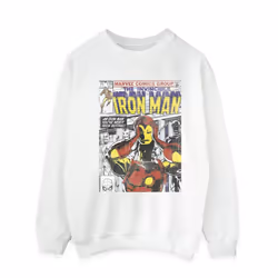 Marvel Mens Iron Man Head Gear Off Sweatshirt - XXL, White