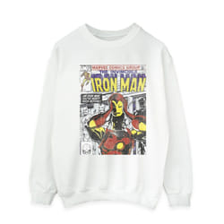 Marvel Mens Iron Man Head Gear Off Sweatshirt - XXL, White