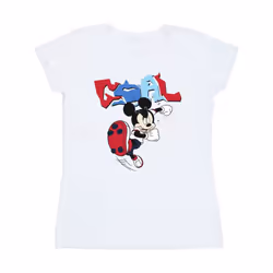 Disney Womens/Ladies Mickey Mouse Goal Striker Pose Cotton T-Shirt - XXL, White