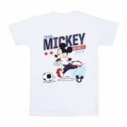 Disney Mens Mickey Mouse Team Mickey Football T-Shirt - S, White