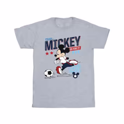 Disney Mens Mickey Mouse Team Mickey Football T-Shirt - S, Sports Grey