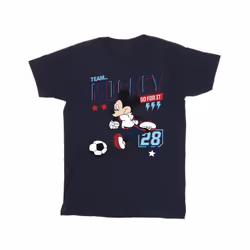 Disney Mens Mickey Mouse Team Mickey Football T-Shirt - S, Navy Blue