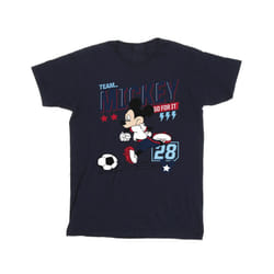 Disney Mens Mickey Mouse Team Mickey Football T-Shirt - S, Navy Blue