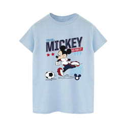 Disney Mens Mickey Mouse Team Mickey Football T-Shirt - S, Baby Blue