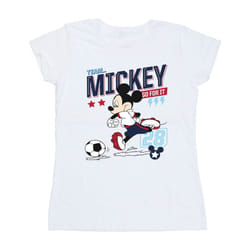 Disney Womens/Ladies Mickey Mouse Team Mickey Football Cotton T-Shirt - XL, White