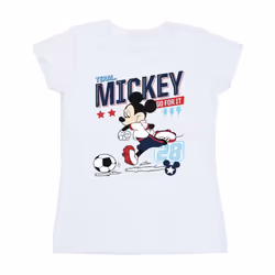 Disney Womens/Ladies Mickey Mouse Team Mickey Football Cotton T-Shirt - XXL, White