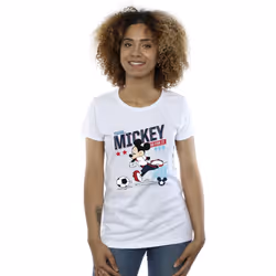 Disney Womens/Ladies Mickey Mouse Team Mickey Football Cotton T-Shirt - XXL, White